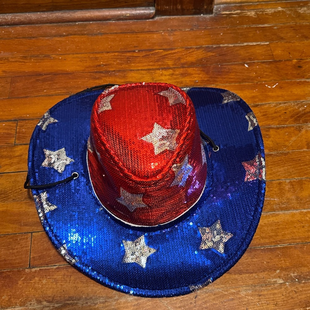 Sequin Cowboy Hat with Stars